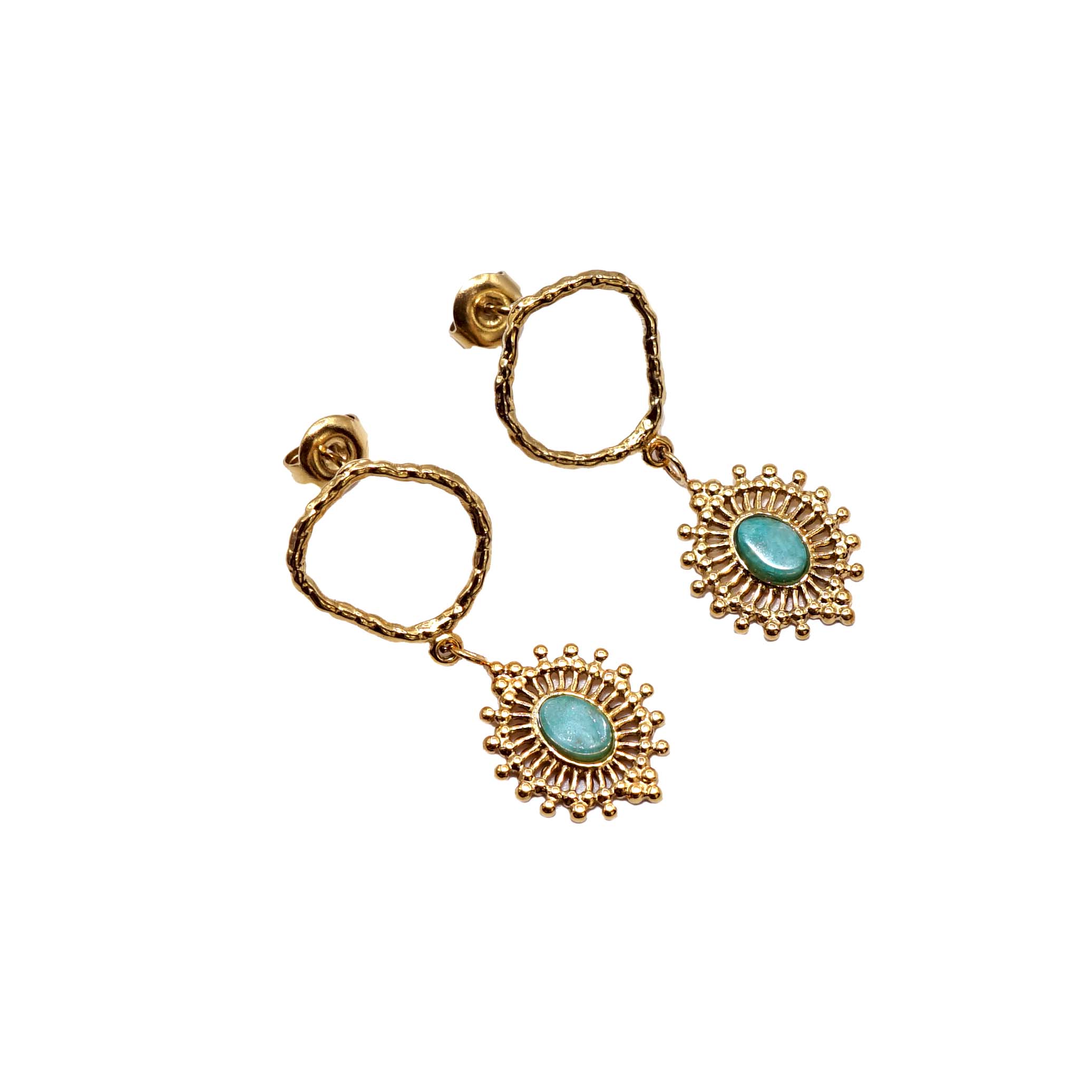 Boucles Varadero anneau dentelle vert