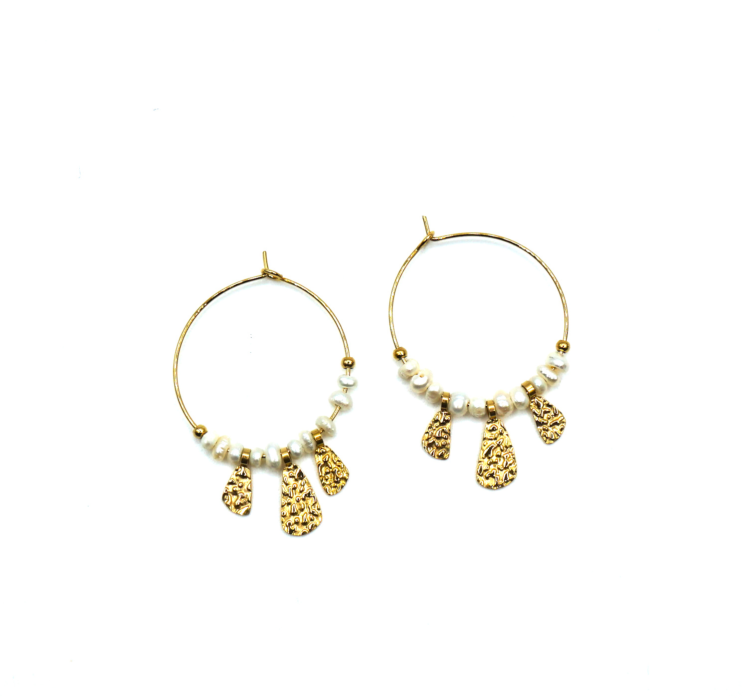 Boucles Apatou anneau pierres blanches