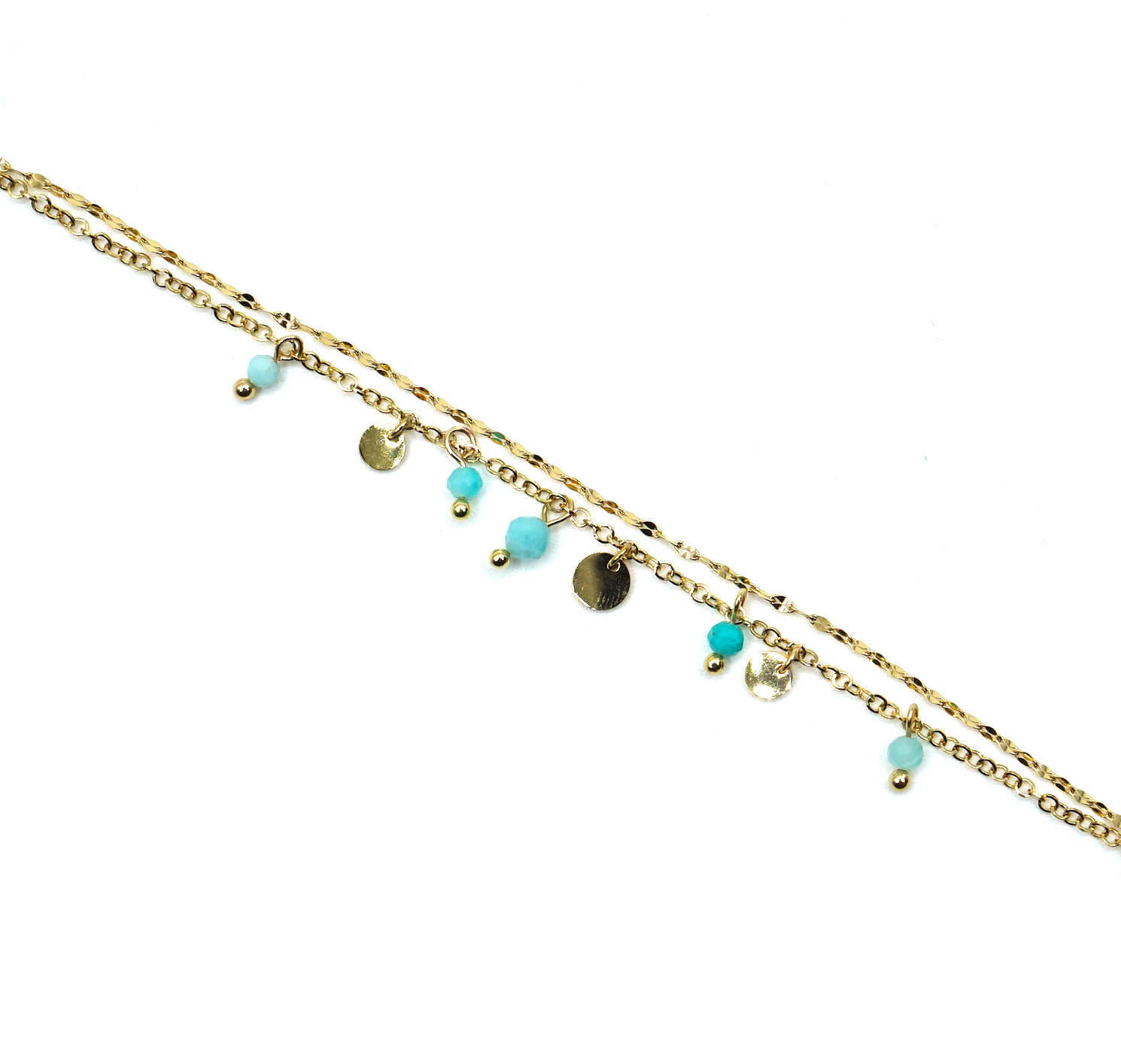 Bracelet Zárate double-chaine pendentifs