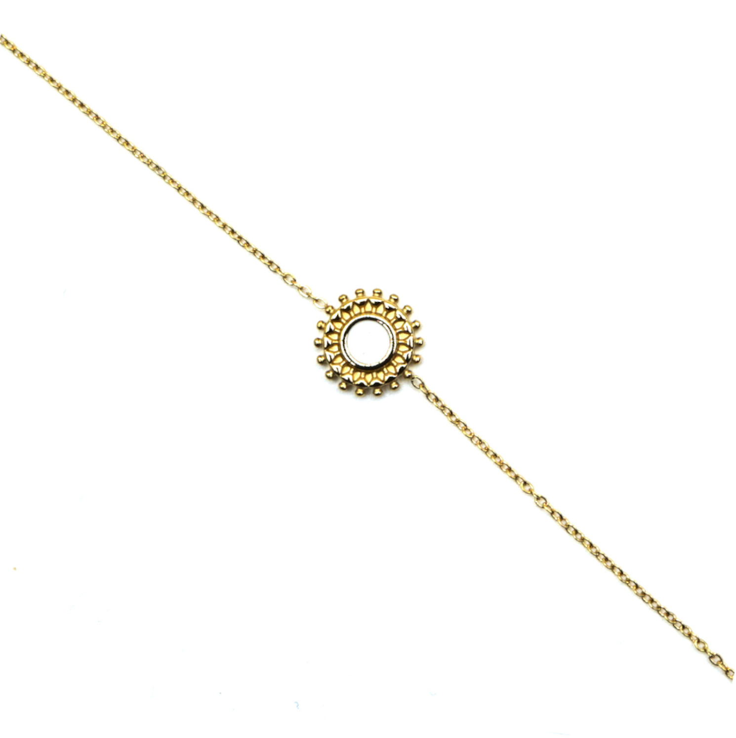 Bracelet Jonc Dolly-Bijoux – Acier Inoxydable Plaqué Or, Pavé Zircon Blanc, Neuf
