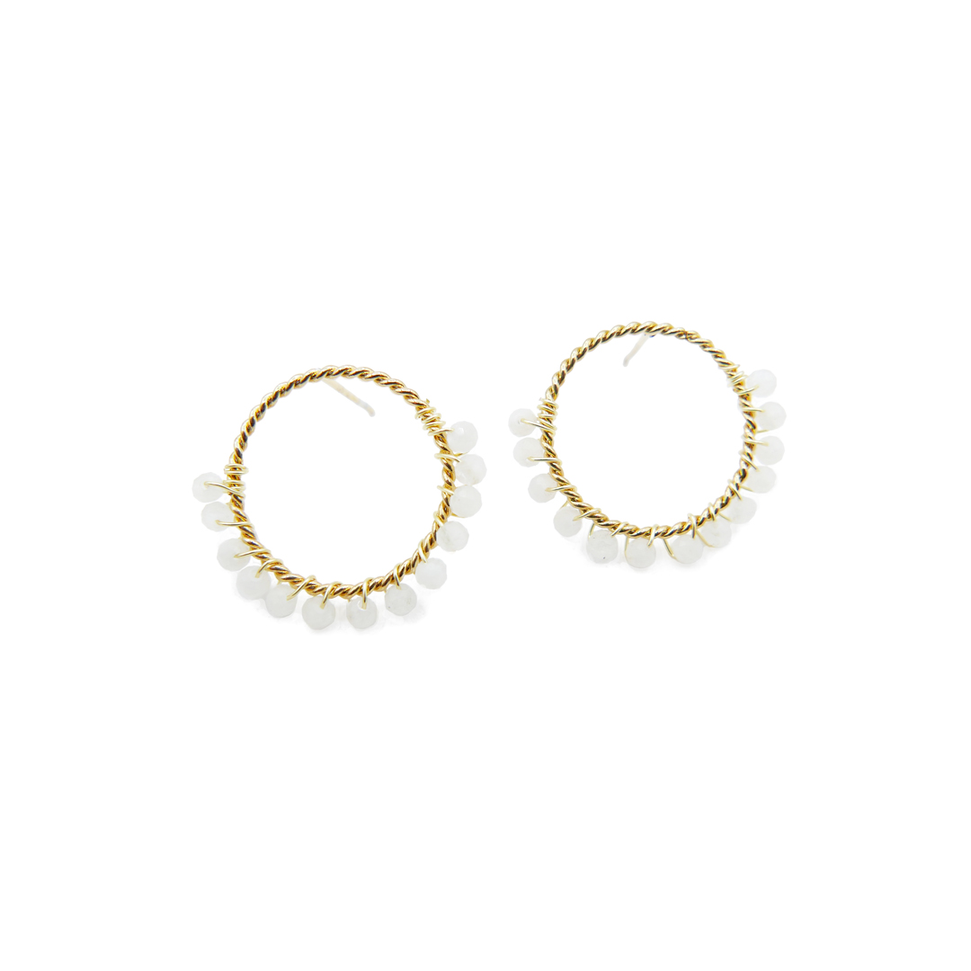 Boucles D'oreilles COUTURE - Doré, Perles Et Brillants, Clips, Très Bon état