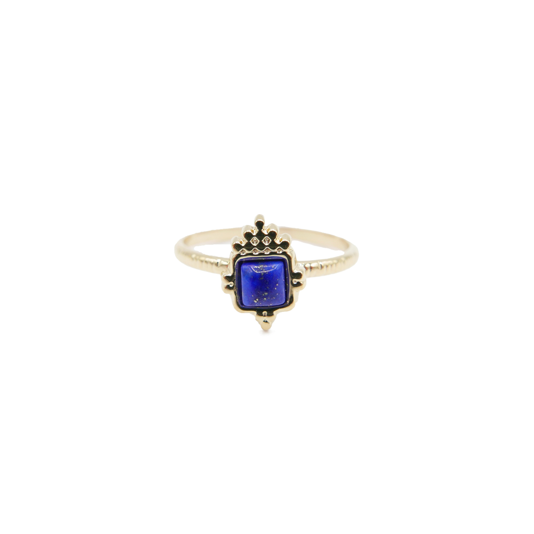 Bague En Résine Bleu Nuit Avec Anneau Argenté – Taille Unique, Neuve Avec étiquette