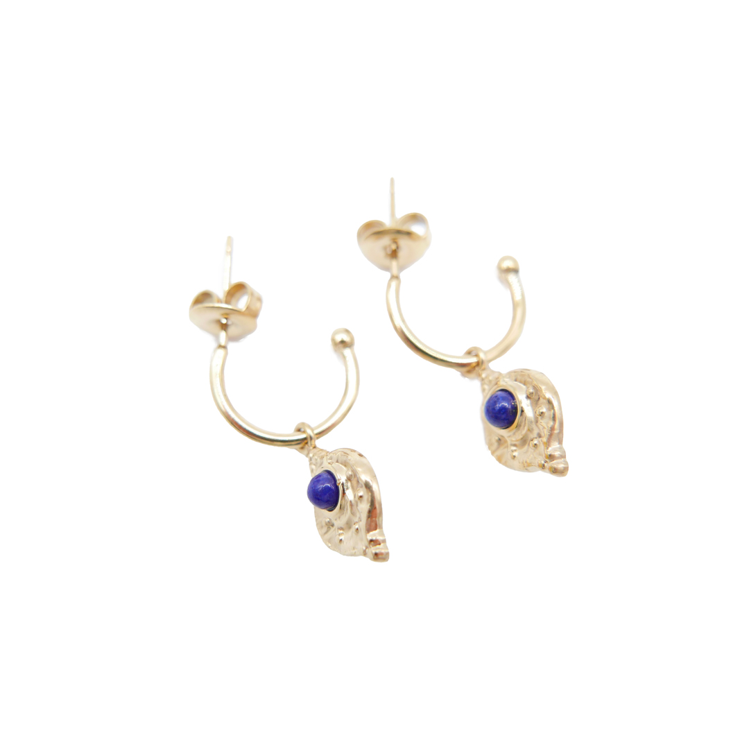 Boucles D'oreilles Dormeuses – Argenté, CZ Bleu Ovale, Pierre De Lune Synthétique, SB9