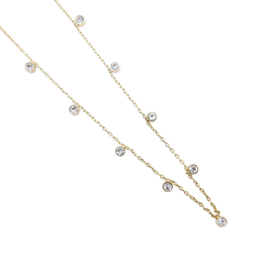 Collier AUDE – Acier Inoxydable Doré avec Strass | Bijou Femme Élégant Résistant à l'Eau