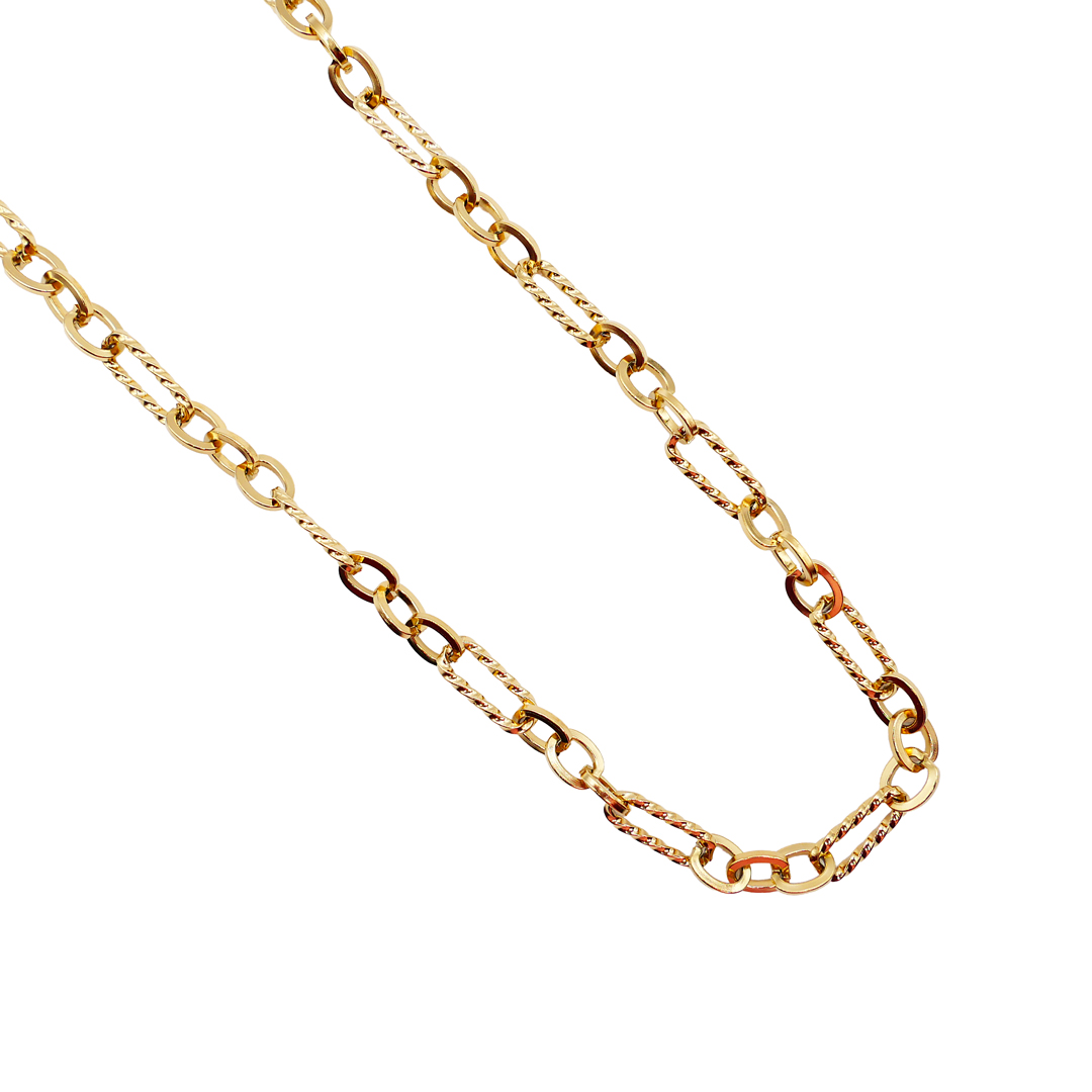 Collier Maillons Torsadés – Acier Inoxydable Argenté – Fermoir T – Neuf Avec Étiquettes